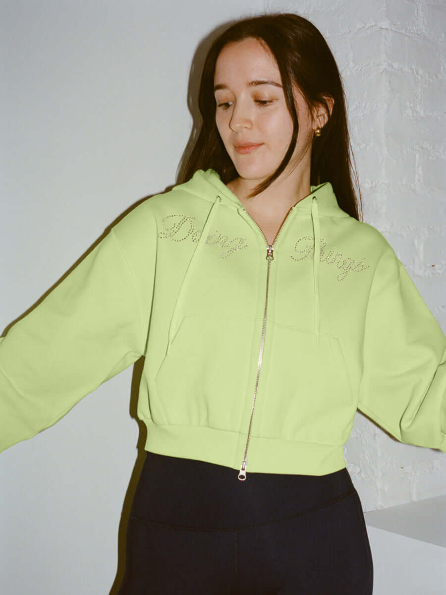 The Diamanté Doing Things Hoodie Limon