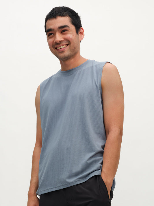 ThinkFast Mesh Muscle Tank Granite