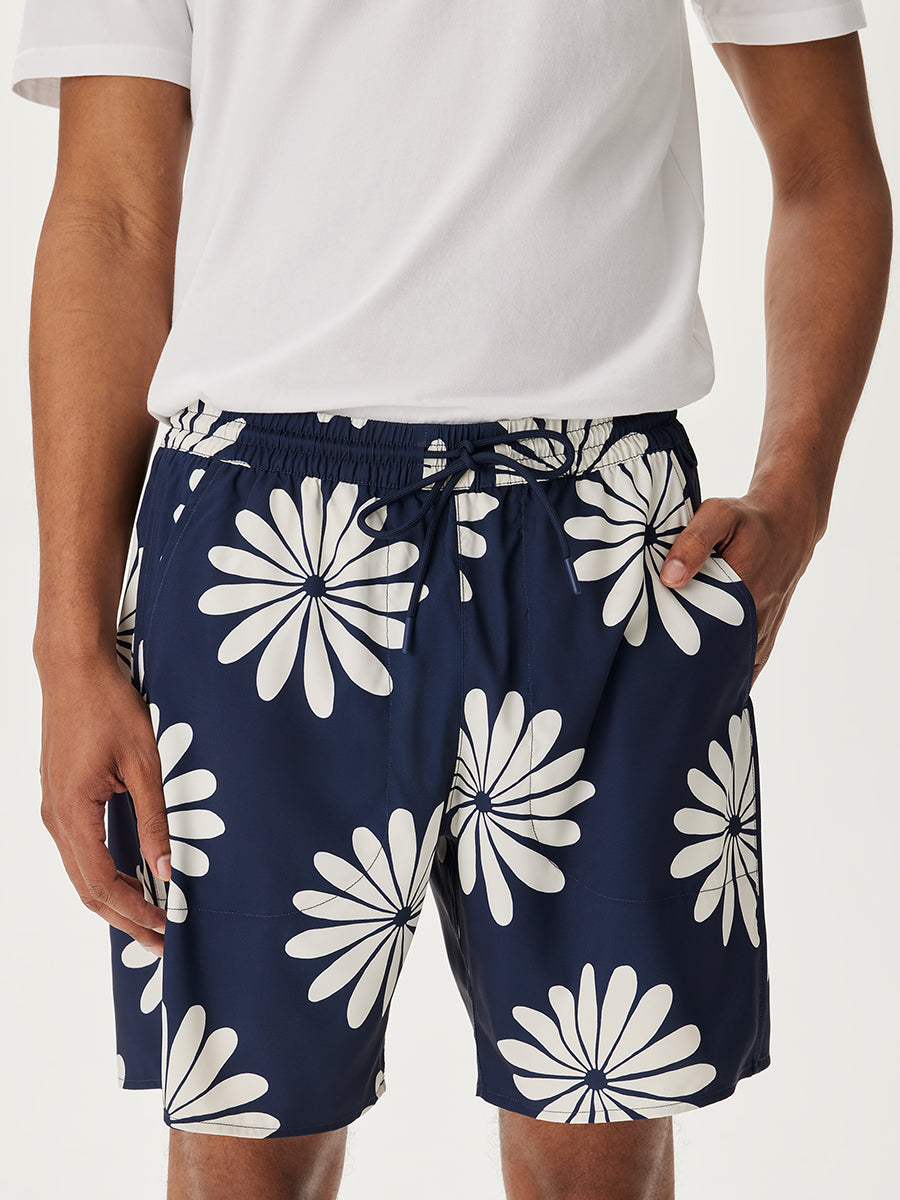 SolarCool 7" Beach Short Navy Floral