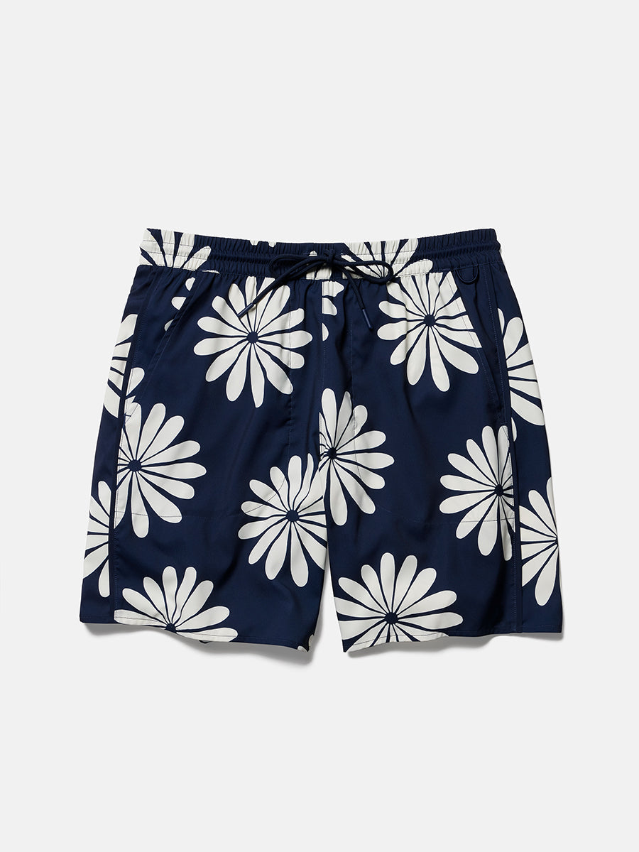 SolarCool 7" Beach Short Navy Floral