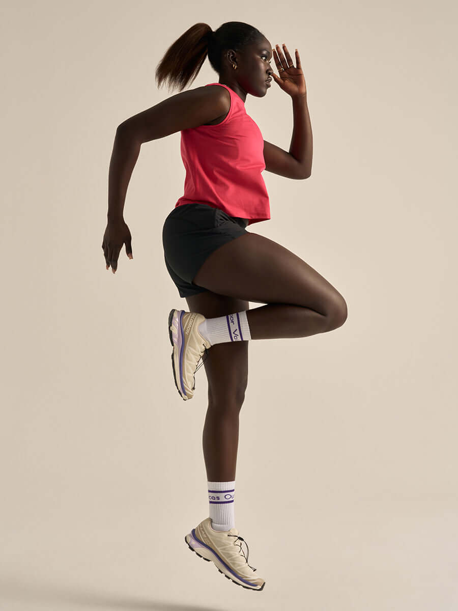 ThinkFast Mesh Cropped Muscle Tank Wild Cherry