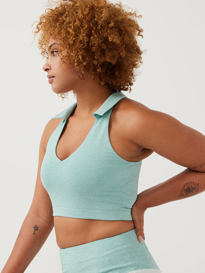 Warmup Collared Crop Top