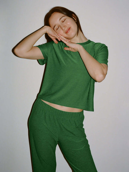 CloudKnit Boxy Shortsleeve Grass
