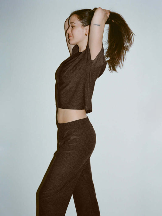 CloudKnit Wide Leg Pant Dark Bay