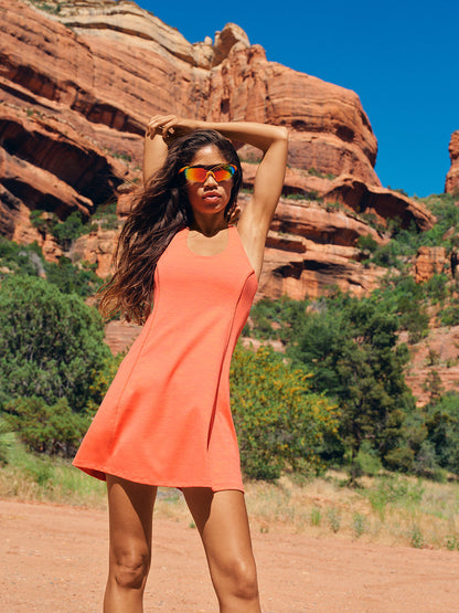 Doing Things Dress Hot Coral