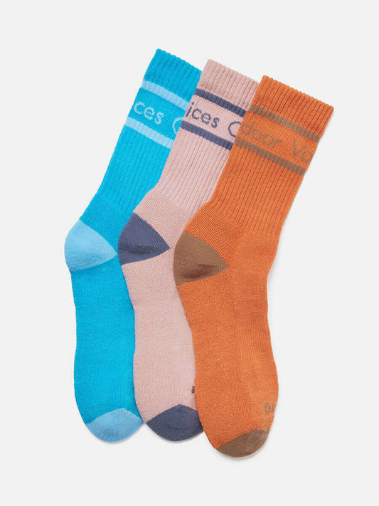 OV Club Crew Sock 3-Pack Blizzard/Rose Water/Latte