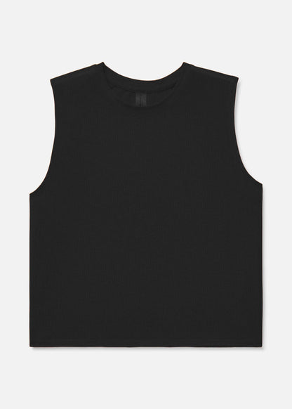 ThinkFast Mesh Cropped Muscle Tank Black
