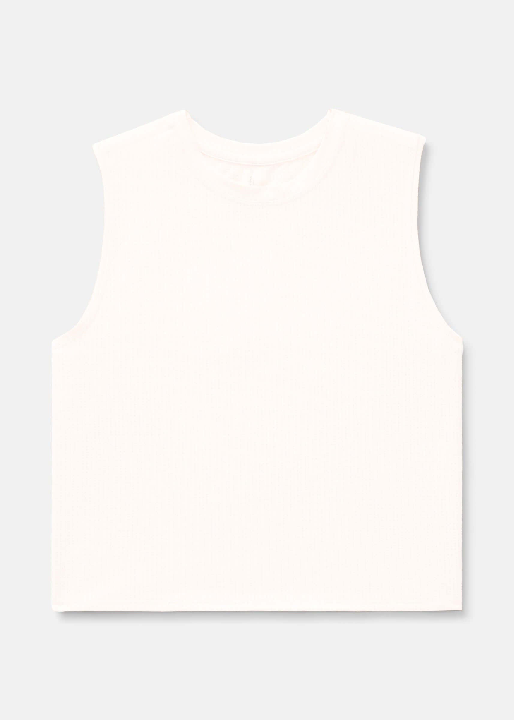 ThinkFast Mesh Cropped Muscle Tank Brilliant White