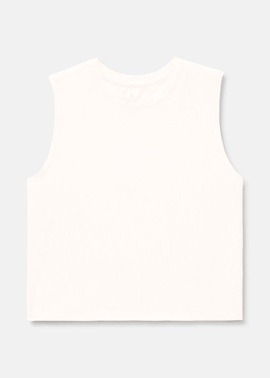 ThinkFast Mesh Cropped Muscle Tank Brilliant White